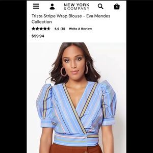 Trista Stripe Wrap Blouse - Eva Mendes Collection